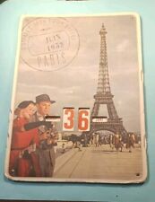 Vintage Perpetual Wall Calendar In English Paris Eiffel Tower Theme 1953 picture