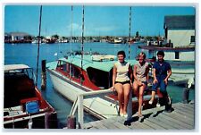 c1960 Port Aransas Fishing Sportsman Bay Gulf Boat Pass Texas Vintage Postcard picture