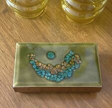 STUNNING MID-CENTURY MODERN BOVANO OF CHESHIRE  DECORATIVE ENAMELED BRASS BOX picture