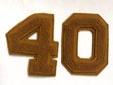 High School Letters Patches Numbers 40 4 and 0 Gold Brown Vintage 1940 picture