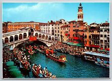 Boats in the Canal, Venice, Italy c1960s Postcard S4180A picture