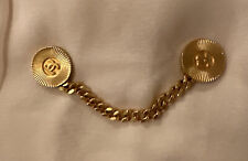 CHANEL CC Logo Two Button With Chain Attach RARE 1980’S Authentic picture