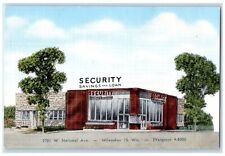 c1950's Security Savings And Loan Roadside Milwaukee Wisconsin WI Postcard picture