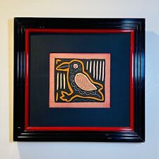 Mola Bird Professionally Framed & Matted Folk Art 17
