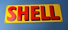 Vintage Shell Gasoline Sign - Porcelain Heavy Thick Gas Pump Plate Sign picture
