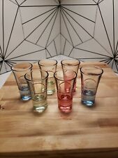 Circleware Shot Glass Set Of 6 Pastel Colored Bottoms  3.5