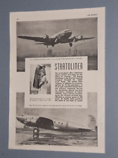 1939 BOEING STRATOLINER AIRCRAFT AD LARGE PASSENGER AIRPLANE picture