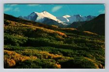 Aspen CO-Colorado, Snowy Summits of Elk Range, Antique Vintage Souvenir Postcard picture