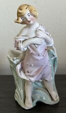 Small Antique HAND PAINTED FIGURAL VASE 4