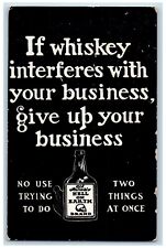 c1905 Drinking Whiskey Bottle Old Reliable On Earth Humor Antique Postcard picture