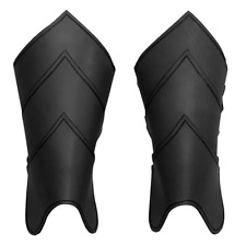 Medieval Larp Leather Leg Armor Gothic Greaves Gaiter Viking Knight Cosplay Kit  picture