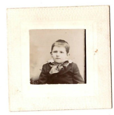 Antique Photo Young Boy Short Haircut Plaid Bow Suit Jacket Portrait picture