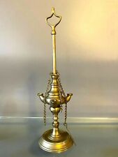 Antique c. 19th Italian Brass Lucerna Oil Lamp picture
