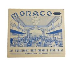 VTG Monaco San Francisco CA Souvenir Photo Folder Night Club 1940s B&W Pic picture