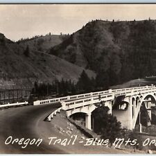 c1930s La Grande, Ore. RPPC Upper Perry Arch Bridge Railway Oregon Trail OR A209 picture