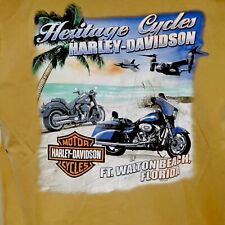 Harley Davidson Heritage Cycles Fort Walton Beach FL Med TShirt Beat Up Faded M picture
