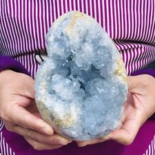 2430G Natural Beautiful Blue Celestite Crystal Geode Cave Mineral Specimen 219 picture