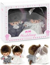 Monchhichi Wedding Set Plush doll Toy 2 Set Box Sekiguchi Japan Tuxedo Dress picture