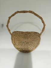Vintage Woven Primitive Wicker/Rattan Flower Herb Gathering Basket 20