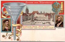 Gruss aus Nurnberg Germany - c1900s Postcard- Mind Funnel picture