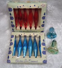 Vtg Estate Find ~ Lot/13 SHINY-BRITE CHRISTMAS TREE ORNAMENTS - Tear Drop & Bell picture