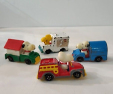 4 Vintage Aviva Snoopy & Woodstock Mini Diecast Vehicles 1966 picture