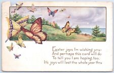 Easter joys Butterflies vtg postcard  picture