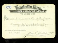 1896 Vandalia Line TH&I Chicago & South Eastern Chief Engineer Railroad   PASS picture