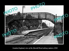 OLD POSTCARD SIZE PHOTO LONDON ENGLAND HAROLD WOOD RAILWAY STATION c1930 picture