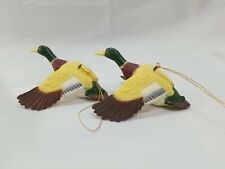 2 Goose Geese Ornaments Cute Decor Plastic Hunting Flying picture