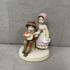 1978 Holly Hobbie Vintage Happy Days Figurine Boy Girl Fiddle Sweet Remembrance picture