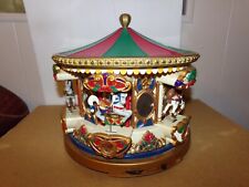 Vtg Mr Christmas Holiday Merry Go Round Musical Animated Horse Carousel 1994 picture