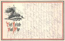 GERMANY BATTLESHIP MILITARY POSTCARD (1914) PD picture