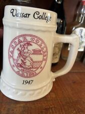 Vintage VASSAR COLLEGE 6 inch Ceramic Beer Mug Stein 1956 picture