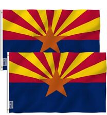 Anley Pack of 2 Fly Breeze 3x5 Foot Arizona State Flag - Arizona AZ State Flags  picture