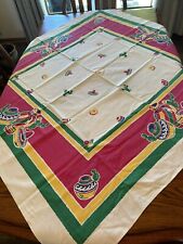 Excellent Vibrant Vintage Startex Southwest Tablecloth 49
