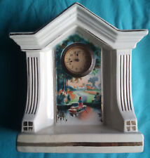 HAND PAINTED ANTIQUE CERAMIC CLOCK LORE MADE IN GERMANY picture