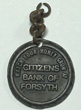 Vintage Citizens Bank of Forsyth Advertising Metal Token picture
