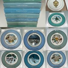 LOT OF 8 VINTAGE 1970s AVON CHRISTMAS SERIES WEDGEWOOD PLATES 1975-1980 + Boxes picture