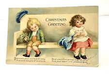 Christmas Postcard Ellen Clapsaddle Artist Signed Children Mistletoe Unused picture