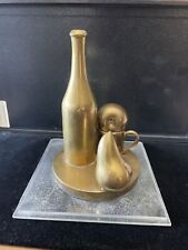Bronze Still Life Sculpture Fruit And Bottle Signed Paul Suttman Limited Vintage picture