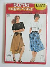 NEW Vintage BURDA Super Easy Sewing Pattern 6872 Skirt A-Line Full Midi 80's picture