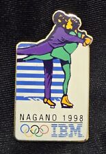 Vintage 1998 Nagano Winter Olympics Figure Skating Pairs Pin IBM picture