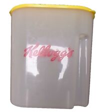 Vintage Kelloggs Retro Plastic Cereal Storage Container Flip Top Yellow 90s 1996 picture