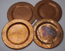 Vintage Small Hammered Copper Plates - set of 4 picture