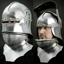 Medieval German Italian Sallet Helmet With Bevor & Visor Larp Warrior picture