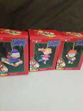 3 RARE Rugrats Christmas Tree Ornaments 90s Vintage Chuckie Tommy Angelica  picture