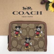 Disney X Coach Collaboration Very Popular Small Zip Around Wallet Signature Jacq picture