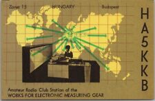 Vintage 1970s Budapest, Hungary Advertising Postcard QSL Radio Card EMG PRODUCTS picture