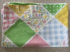 Vintage Sears Perma Prest Percale Pastel Country Patchwork Twin Flat Sheet picture